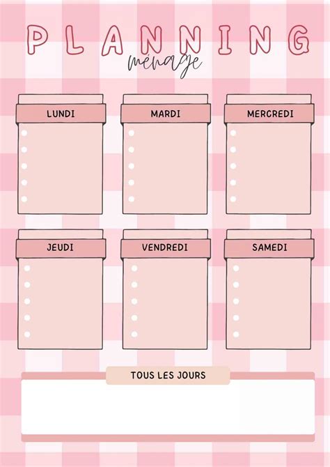 Planning ménage a imprimer